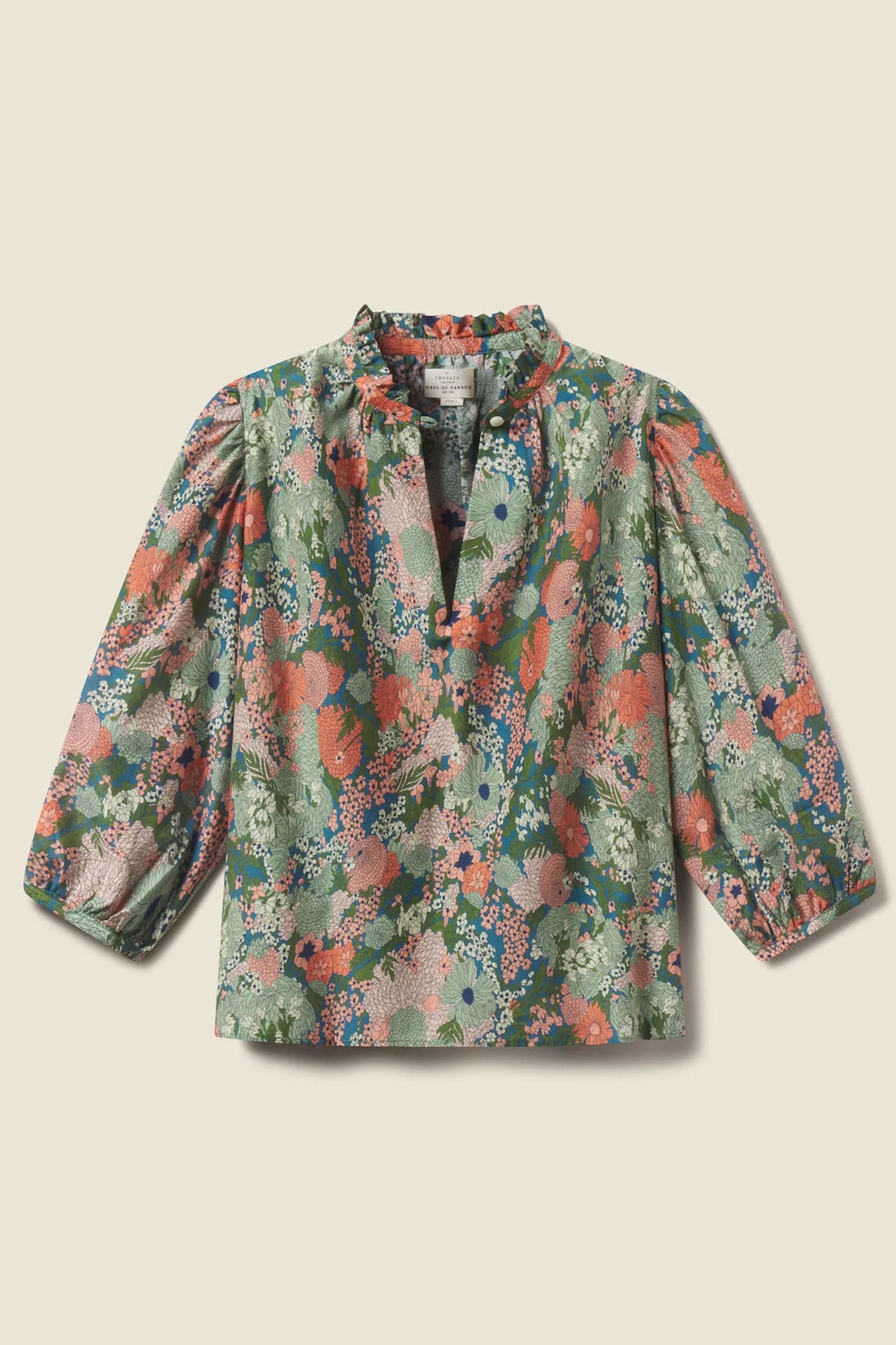 Trovata Birds of Paradise Lorita Blouse in Marina hot Floral