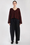 Micaela Greg Cropped Rib Pullover in Plum