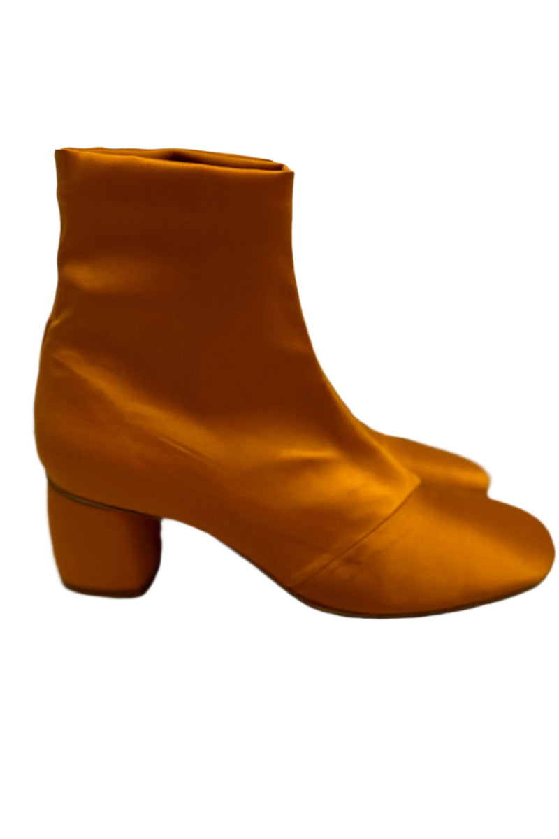 Forte Forte Satin Ankle Boots in Caramel