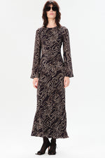 Maria Cher Alverez Sara Midi Dress in Dark Brown