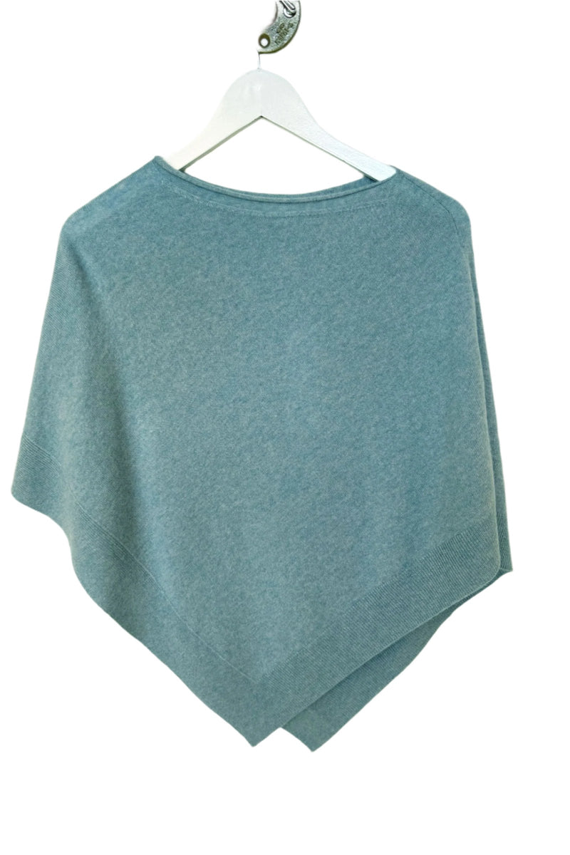 Not Shy Cashmere Poncho Cape in Light Blue