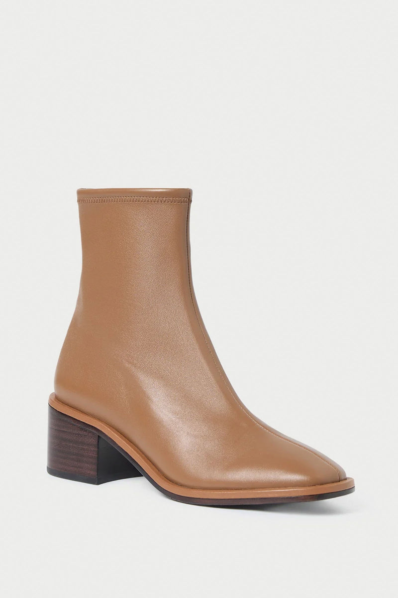 Loeffler Randall Roxy Stretch Ankle Bootie with Block Heel in Safari