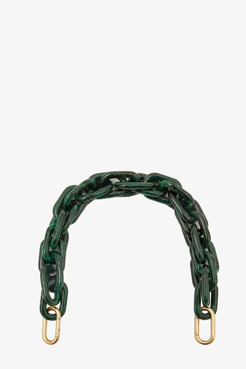 Clare Vivier Shortie Strap in Malachite Resin