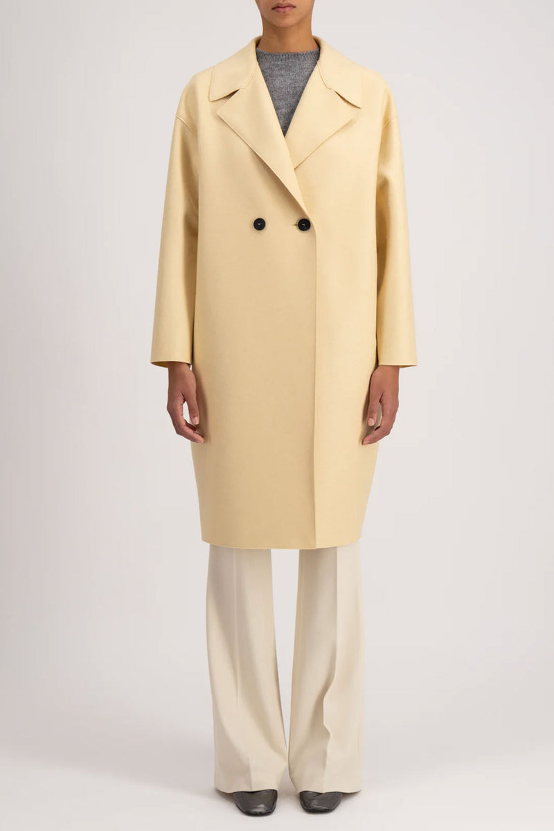 Harris Wharf London Dropped Shoulder Coat in Vanilla