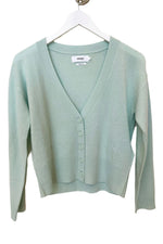 Not Shy Cashmere Cardigan in  Celedon