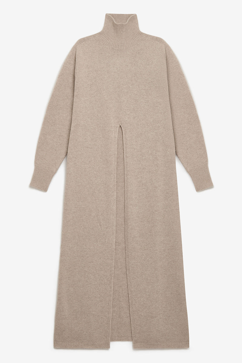 Maliparmi Wool and Cashmere Sweater Dress in White Sand