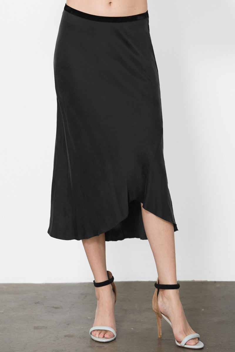 Go Silk Go Luxe Bias Skirt in Black