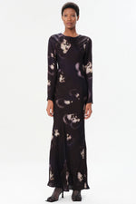 Maria Cher Quesada Cat Midi Dress in Midnight Blue