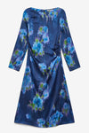 Maliparmi Silky Bouquet Dress in Blue and Periwinkle