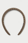 Loeffler Marina Headband in Brown/Black Checker