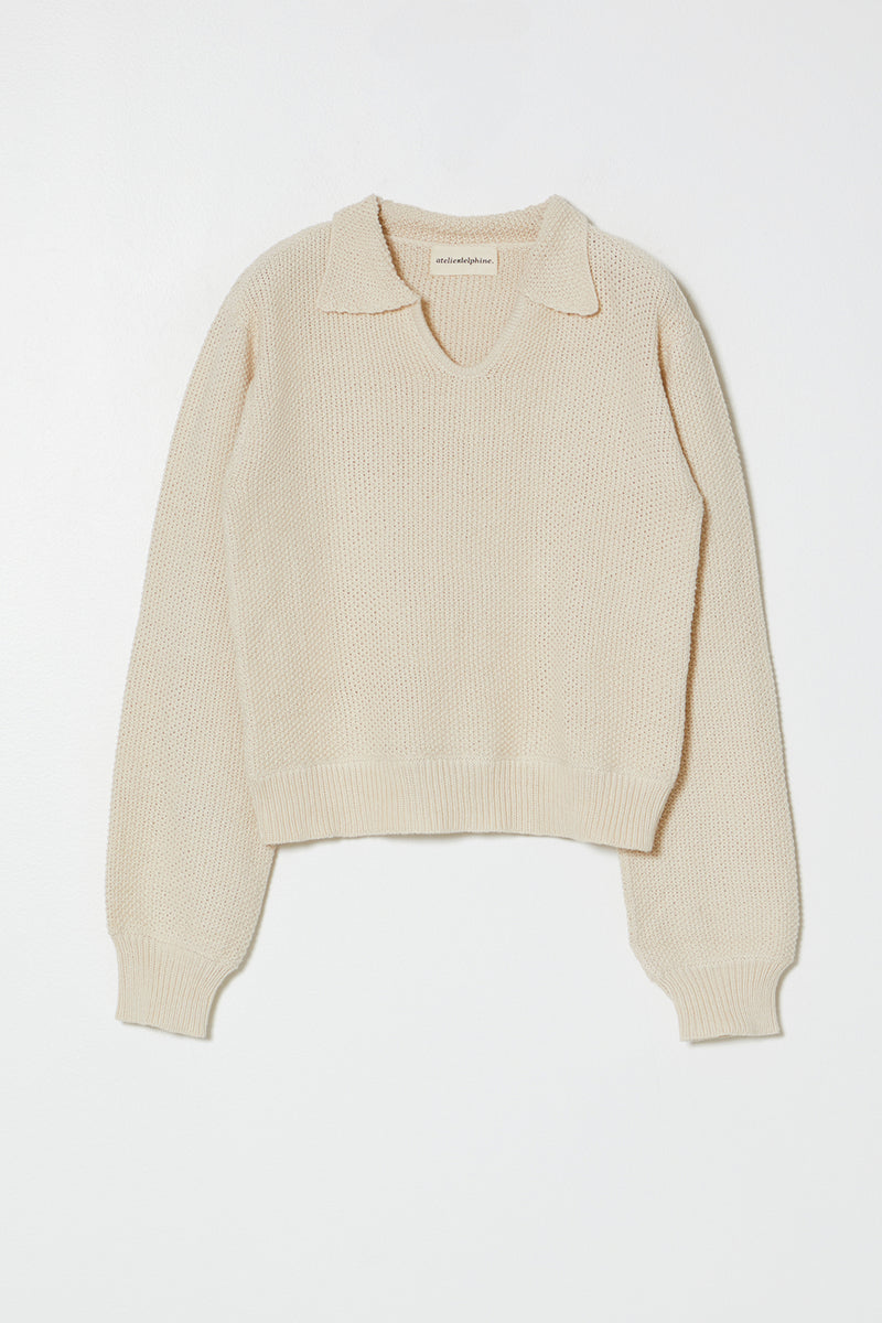 Atelier Delphine Knit Long Sleeve Polo Shirt