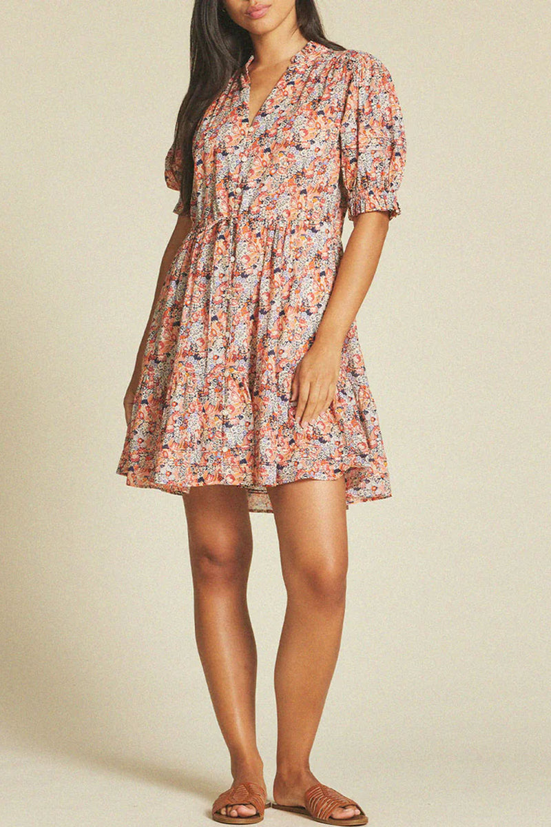 Trovata Phoebe Dress in Vino Daisies