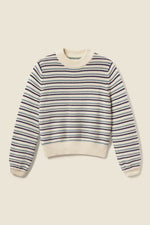 Trovata Susan Sweater in White with Navy Stripe