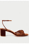 Loeffler Randall Olivia Knot Mid-Heel Sandal with Ankle Strap in Siena