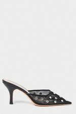 Loeffler Randall Paloma Mesh Mid-Heel Mule with Crystal