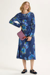 Maliparmi Silky Bouquet Dress in Blue and Periwinkle