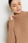 Not Shy Cashmere Crew Quentin Sweater in Camel