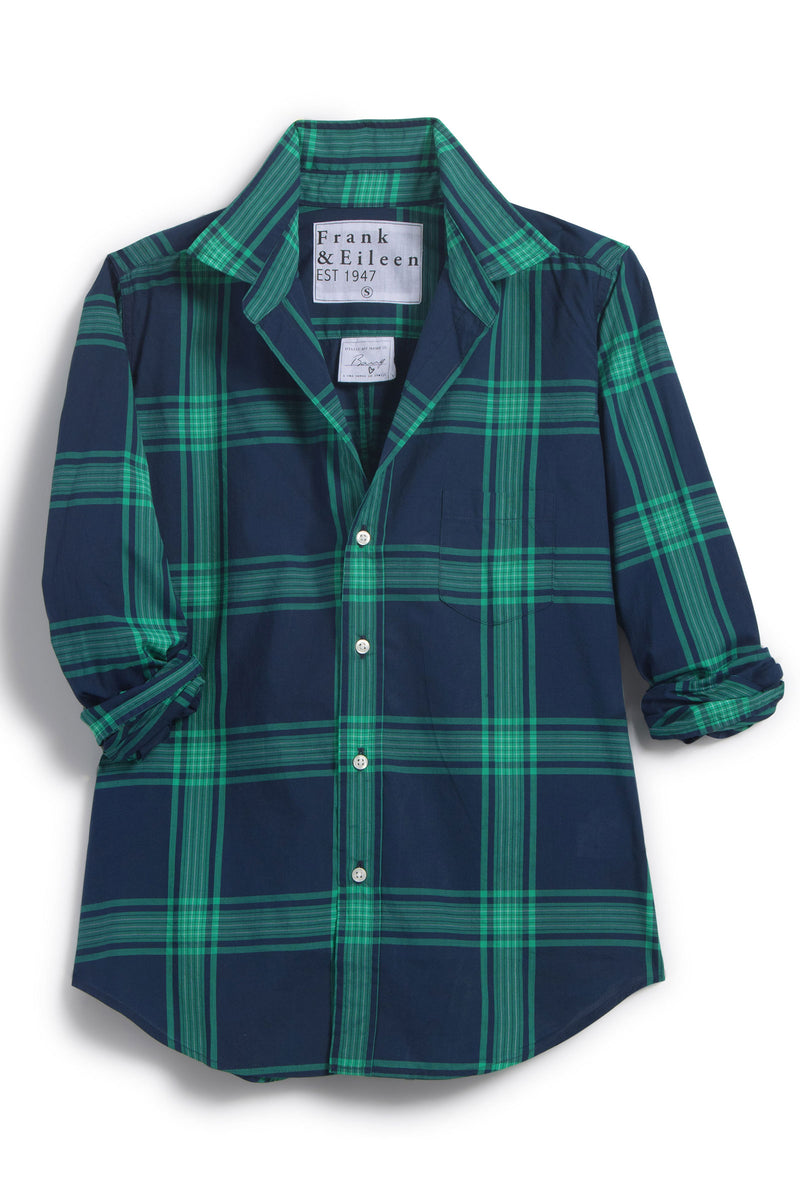 Frank & Eileen "Barry" Button Up in Jade, Navy and Sea