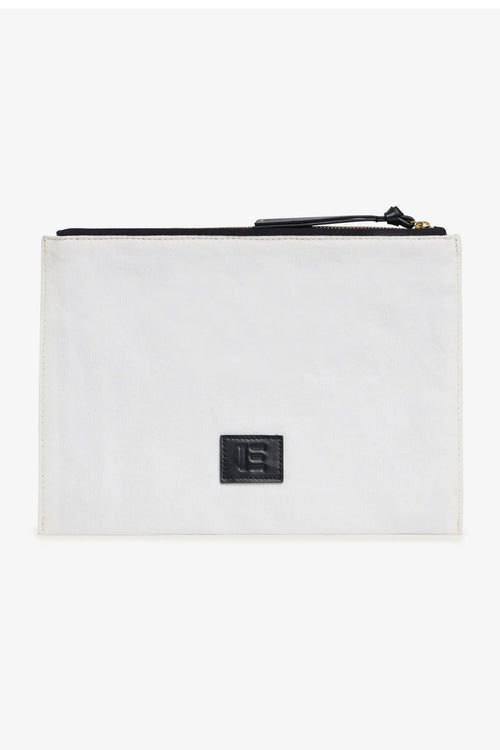 Inoui Editions Embroidered Mantra Black/White Pouch