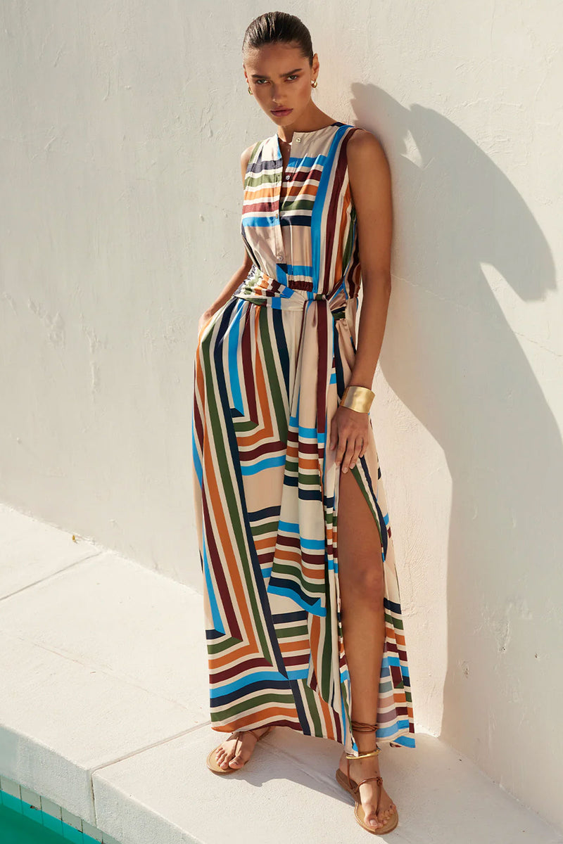 Misa Anabella Maxi Dress San Miguel Stripe – Tamarind