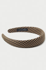 Loeffler Marina Headband in Brown/Black Checker