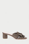 Loeffler Randall Emilia Pleated Knot Mule in Brown/Black Checker