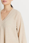 Not Shy V-Neck Frankien Beige Cashmere Sweater