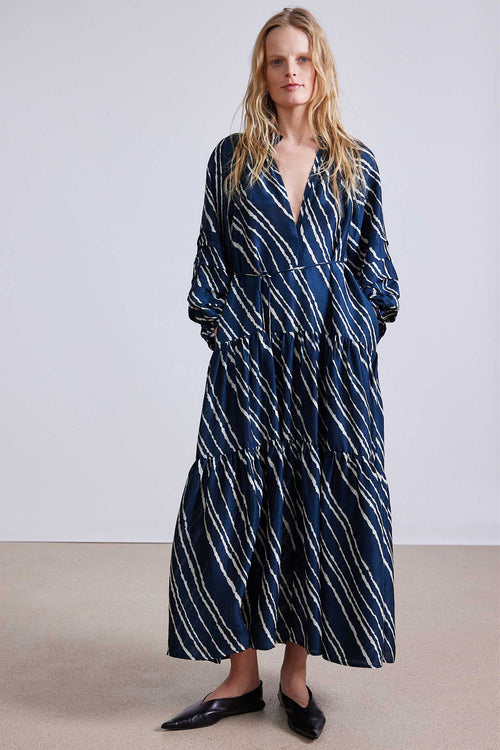 Apiece Apart Trinidad Maxi Dress in Navy Bias