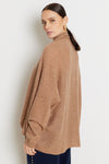 Not Shy Open Cardigan in Camel Chine