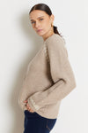 Not Shy Pullover Sweater in Beige and Ivory