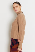 Not Shy Cashmere Crew Quentin Sweater in Camel