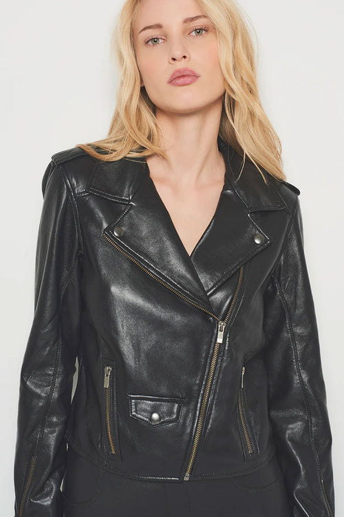 AS by DF Cult Recycled Black Leather Jacket