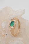 Valley Rose Rhea 14k Gold, Emerald and Diamond Signet Ring