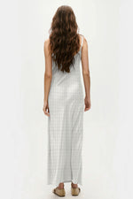 Silk Laundry 1996 Silk Dress in White/Grey Grid