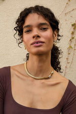 Clare Vivier Snake Chain Collar in Vintage Gold