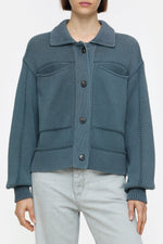 Closed Cargo Cardigan in Graphite Blue