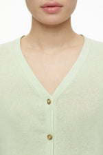 Closed V Cardigan Long Sleeve in Limonatta