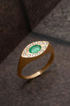 Valley Rose Rhea 14k Gold, Emerald and Diamond Signet Ring