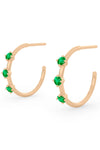 Valley Rose Emerald and 14k Gold Orion Belt Hoops