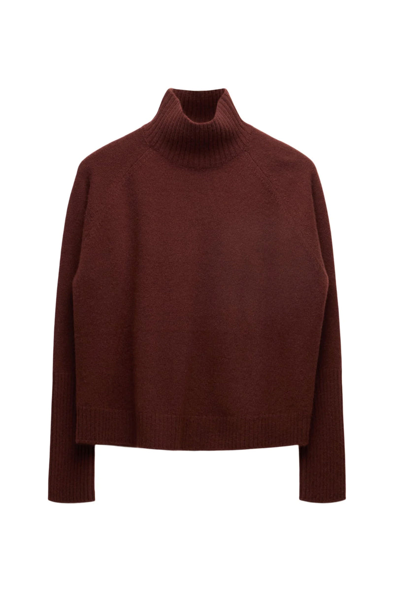 Not Monday Sloane Cashmere Turtleneck in Currant