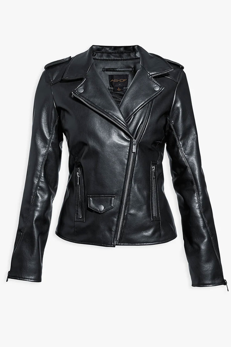 AS by DF Cult Recycled Black Leather Jacket