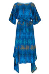 Misa Martina Dress in Cobalt Palms Mix