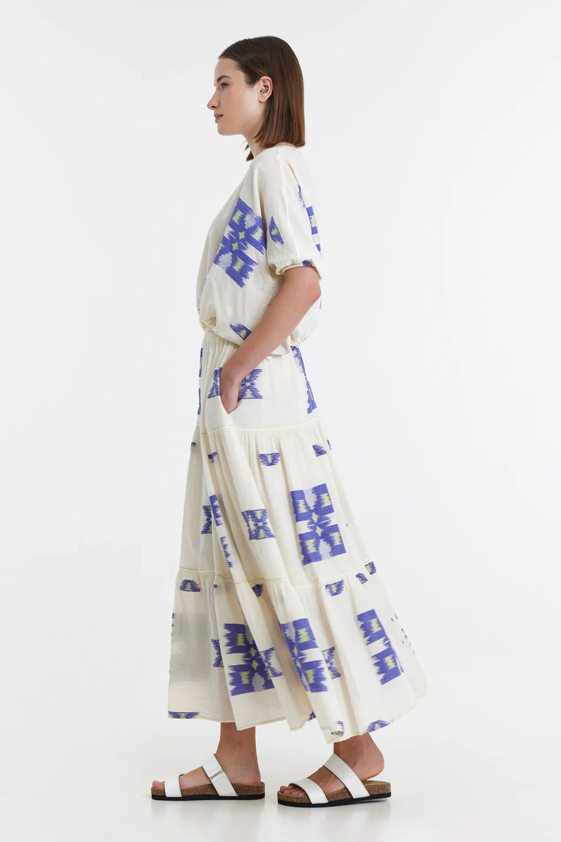 Devotion Twins Iliokali Skirt in Blue and White