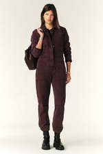 Ba&sh Fidis Bordeaux Denim Jumpsuit