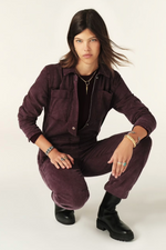 Ba&sh Fidis Bordeaux Denim Jumpsuit