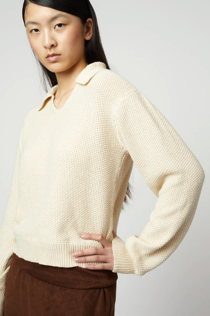 Atelier Delphine Knit Long Sleeve Polo Shirt