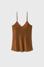 Silk Laundry Bias Cut Cami in Van Dyke Brown