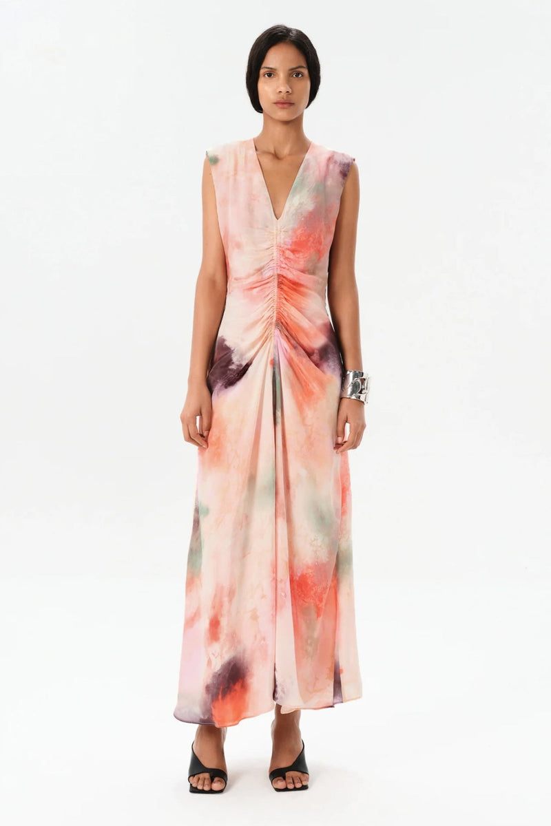 Maria Cher Jufre Tora Long Dress in Wild Rose