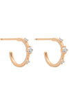 Valley Rose 14k Gold Mini Orion's Belt Diamond Hoop Earrings