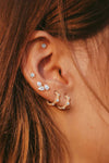 Valley Rose 14k Gold Mini Orion's Belt Diamond Hoop Earrings